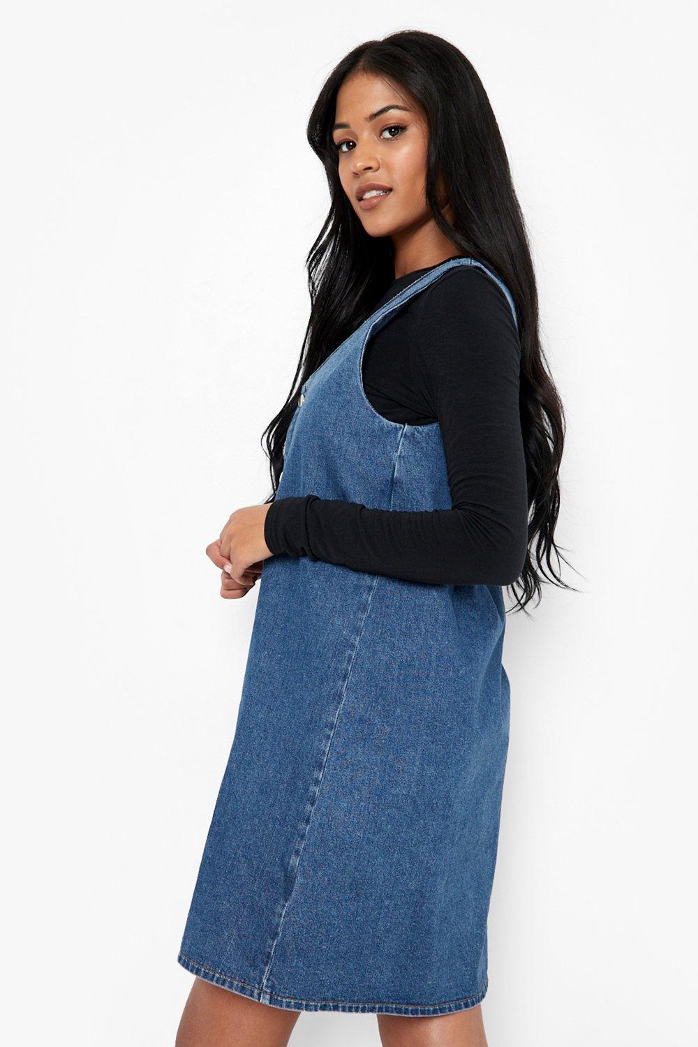 Tall store denim pinafore